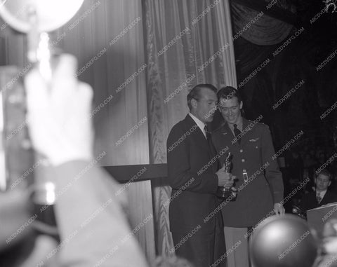 1941 Oscars Gary Cooper James Stewart on stage Academy Awards aa1941-21</br>Los Angeles Newspaper press pit reprints from original 4x5 negatives for Academy Awards.