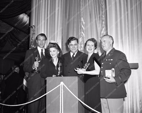 1941 Oscars Joan Fontainee Gary Cooper Mary Astor Donald Crisp aa1941-30</br>Los Angeles Newspaper press pit reprints from original 4x5 negatives for Academy Awards.