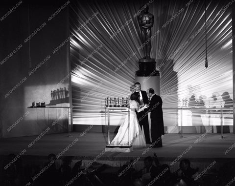 1949 Oscars stage shot of statues and ceremony Academy Awards aa1949-117</br>Los Angeles Newspaper press pit reprints from original 4x5 negatives for Academy Awards.