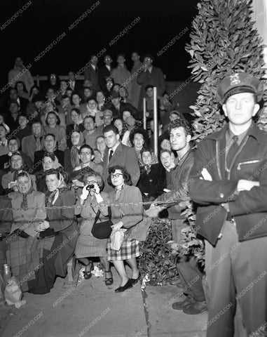 1949 Oscars throngs of fans outside theatre Academy Awards aa1949-49</br>Los Angeles Newspaper press pit reprints from original 4x5 negatives for Academy Awards.