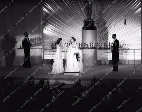 1949 Oscars Arlene Dahl and others on stage Academy Awards aa1949-53</br>Los Angeles Newspaper press pit reprints from original 4x5 negatives for Academy Awards.