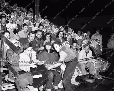 1952 Oscars throngs of fans outside Academy Awards aa1952-17</br>Los Angeles Newspaper press pit reprints from original 4x5 negatives for Academy Awards.