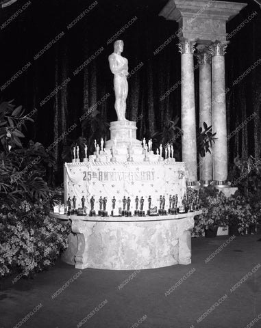1952 Oscars beautiful display first televised 24th Ann Academy Awards aa1952-25</br>Los Angeles Newspaper press pit reprints from original 4x5 negatives for Academy Awards.