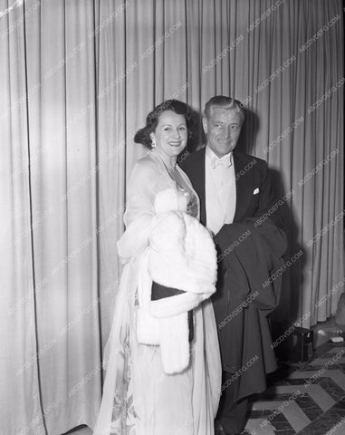 1952 Oscars Benita Hume Ronald Colman at Academy Awards aa1952-27</br>Los Angeles Newspaper press pit reprints from original 4x5 negatives for Academy Awards.