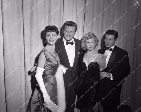 1954 Oscars Corinne Calvet and others Academy Awards aa1954-21</br>Los Angeles Newspaper press pit reprints from original 4x5 negatives for Academy Awards.