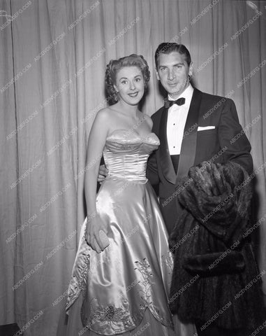 1954 Oscars Mala Powers Jay Robinson Academy Awards aa1954-39</br>Los Angeles Newspaper press pit reprints from original 4x5 negatives for Academy Awards.