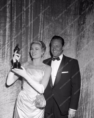 1954 Oscars Grace Kelly William Holden Academy Awards aa1954-49</br>Los Angeles Newspaper press pit reprints from original 4x5 negatives for Academy Awards.