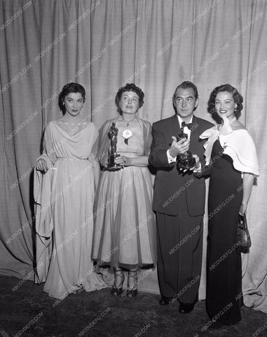 1954 Oscars Gene Tierney and others Academy Awards aa1954-57</br>Los Angeles Newspaper press pit reprints from original 4x5 negatives for Academy Awards.