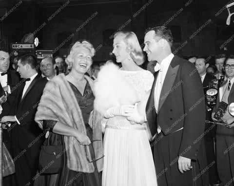 1955 Oscars Jack Lemmon and wife Sheila Graham Academy Awards aa1955-17</br>Los Angeles Newspaper press pit reprints from original 4x5 negatives for Academy Awards.