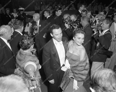 1957 Oscars Jack Lemmon Felicia Farr arrive Academy Awards aa1956-56</br>Los Angeles Newspaper press pit reprints from original 4x5 negatives for Academy Awards.