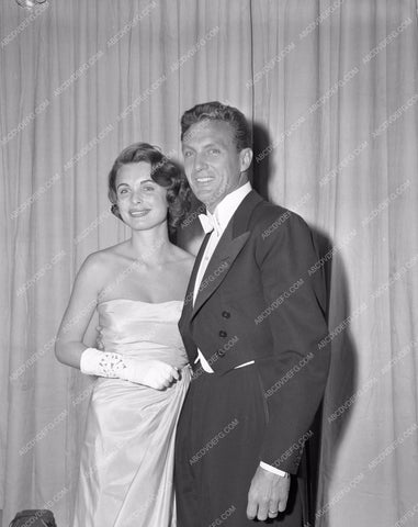 1957 Oscars Robert Stack Rosemary Bowe Academy Awards aa1956-65</br>Los Angeles Newspaper press pit reprints from original 4x5 negatives for Academy Awards.