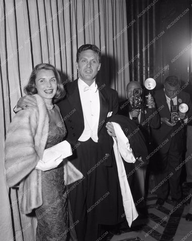 1958 Oscars Robert Stack and who Academy Awards aa1958-05</br>Los Angeles Newspaper press pit reprints from original 4x5 negatives for Academy Awards.