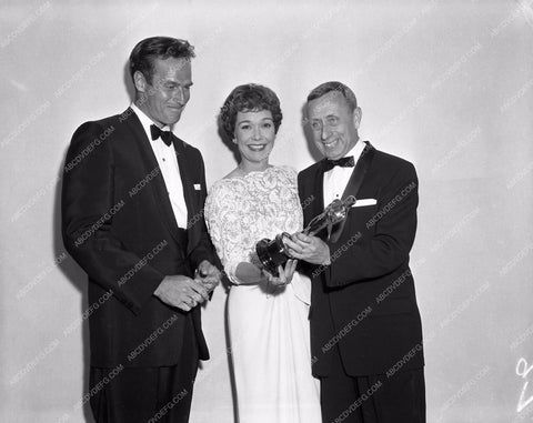 1958 Oscars Charlton Heston Jane Wyman Academy Awards aa1958-28</br>Los Angeles Newspaper press pit reprints from original 4x5 negatives for Academy Awards.