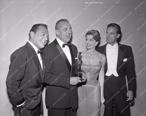 1958 Oscars Robert Stack Cyd Charisse Tony Martin Academy Awards aa1958-51</br>Los Angeles Newspaper press pit reprints from original 4x5 negatives for Academy Awards.