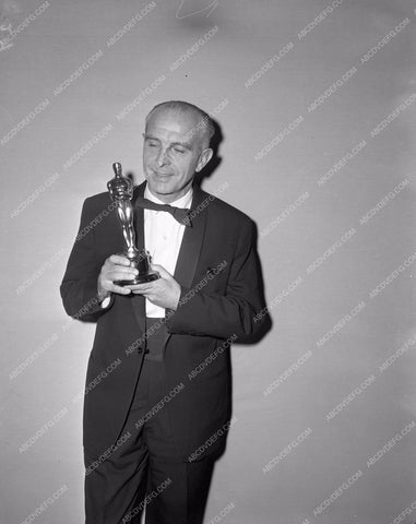 1959 Oscars technical folks and their statues Academy Awards aa1959-17</br>Los Angeles Newspaper press pit reprints from original 4x5 negatives for Academy Awards.