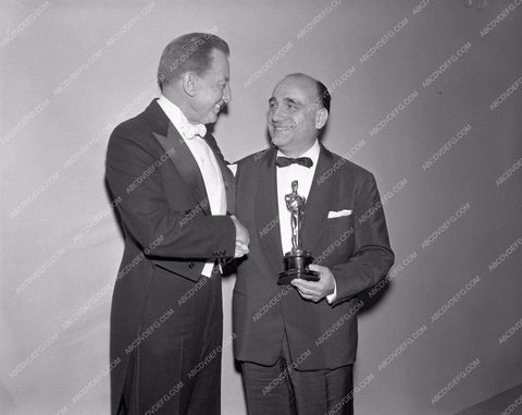 1959 Oscars technical folks and their statues Academy Awards aa1959-20</br>Los Angeles Newspaper press pit reprints from original 4x5 negatives for Academy Awards.