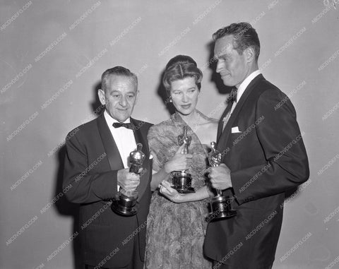1959 Oscars William Wyler Charlton Heston Academy Awards aa1959-21</br>Los Angeles Newspaper press pit reprints from original 4x5 negatives for Academy Awards.