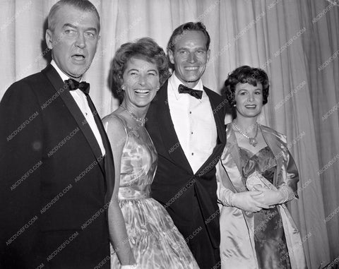 1959 Oscars James Stewart Charlton Heston wives Academy Awards aa1959-51</br>Los Angeles Newspaper press pit reprints from original 4x5 negatives for Academy Awards.