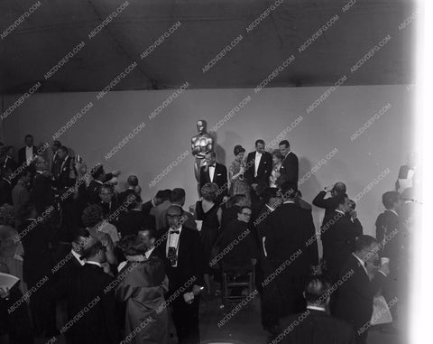 1959 Oscars big winners crowd and press shot Academy Awards aa1959-75</br>Los Angeles Newspaper press pit reprints from original 4x5 negatives for Academy Awards.