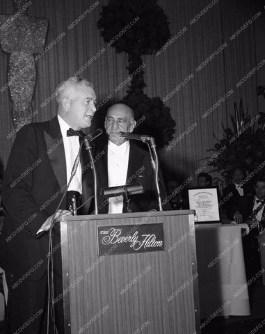 1959 Oscars Beverly Hilton lectern Academy Awards aa1959-76</br>Los Angeles Newspaper press pit reprints from original 4x5 negatives for Academy Awards.