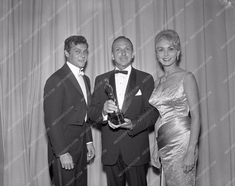 1960 Oscars Tony Curtis Janet Leigh Academy Awards aa1960-50</br>Los Angeles Newspaper press pit reprints from original 4x5 negatives for Academy Awards.