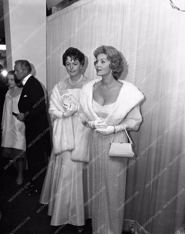 1960 Oscars Rhonda Fleming arriving Academy Awards aa1960-62</br>Los Angeles Newspaper press pit reprints from original 4x5 negatives for Academy Awards.