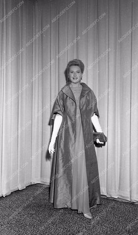 1964 Oscars Deborah Kerr fashion arriving Academy Awards aa1965-20</br>Los Angeles Newspaper press pit reprints from original 4x5 negatives for Academy Awards.