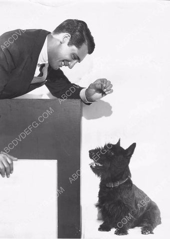 Cary Grant playing with a yorkie dog 8b20-10550