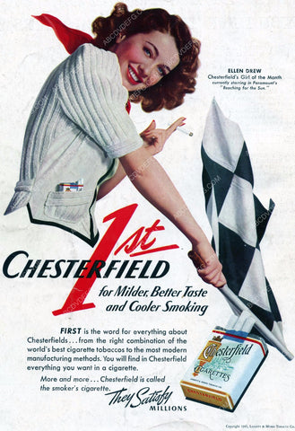 ad slick Chesterfield cigarettes w Ellen Drew 8b20-11984