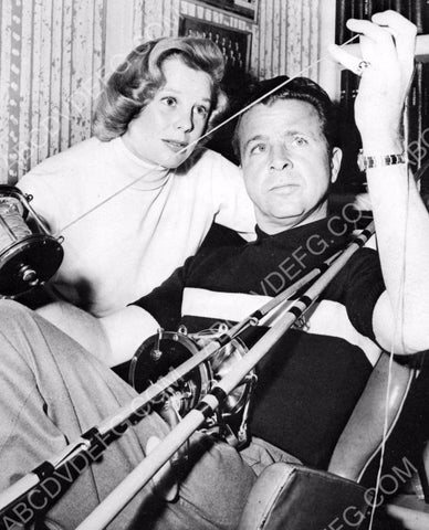 June Allyson Dick Powell getting their fishing poles ready 8b20-12559