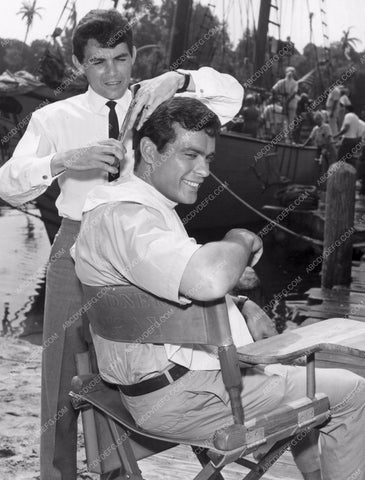 candid Gardner McKay getting hair cut on set Adventures in Paradise 8b20-12895