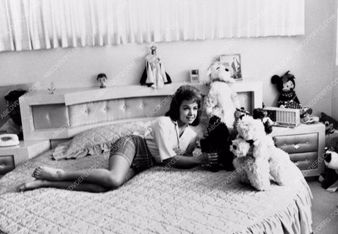 Annette Funicello setting up her stuffed animals in her bedroom 8b20-13074