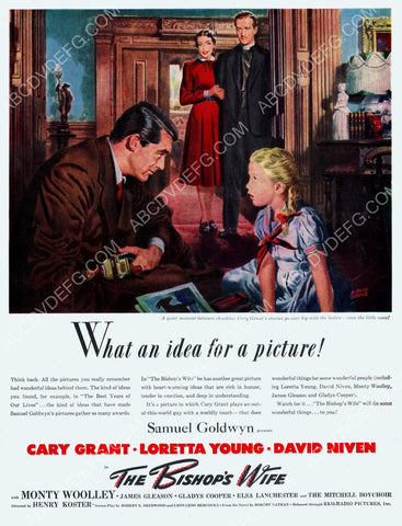 ad slick Cary Grant Loretta Young David Niven film The Bishop's Wife 8b20-14719
