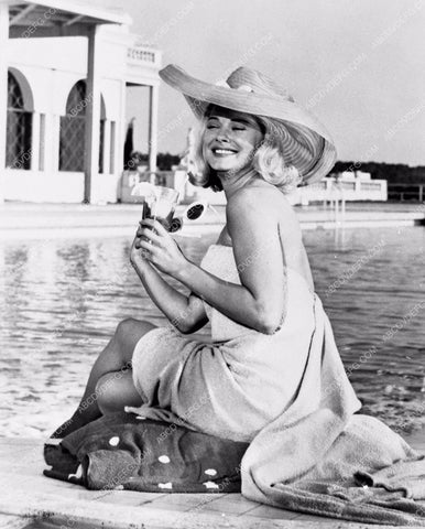 Hope Lange has some iced tea out by the pool 8b20-16875