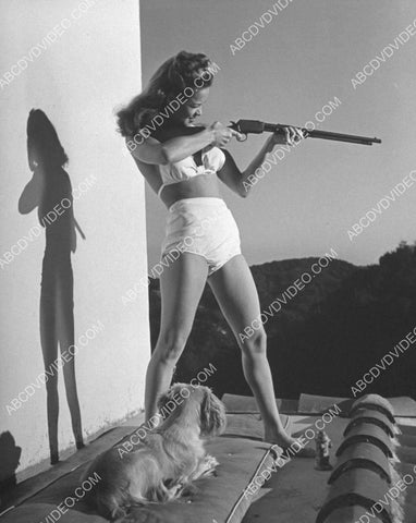 sexy Dona Drake sunbathing on the roof w her dog takes some target practice 8b20-17259