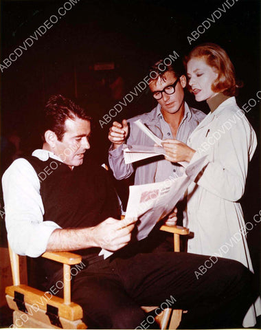 candid Stuart Whitman Roddy McDowall Lauren Bacall on set unknown production 8b20-19065