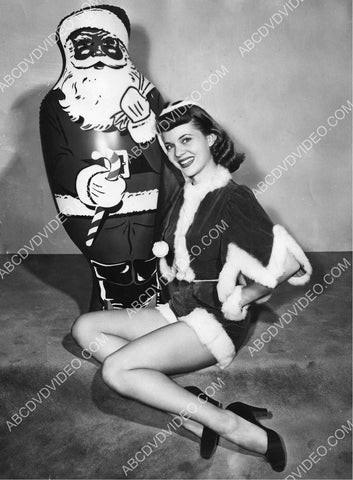 sexy Christmas pinup Peggie Castle w inflatable Santa Claus 8b20-20045