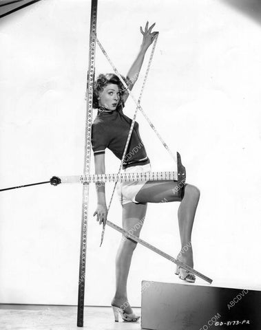 sexy pinup Joan Vohs has t-square and measuring stick for precise measurements 8b20-20371