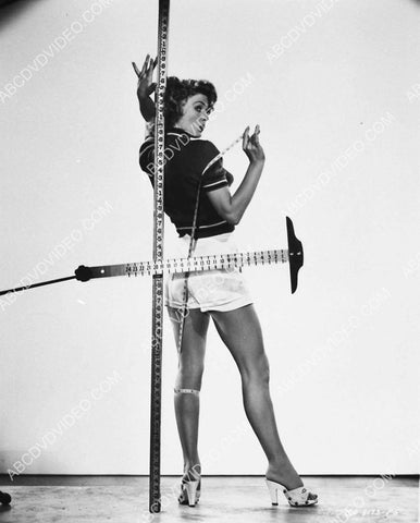 sexy pinup Joan Vohs has t-square and measuring stick for precise measurements 8b20-20377