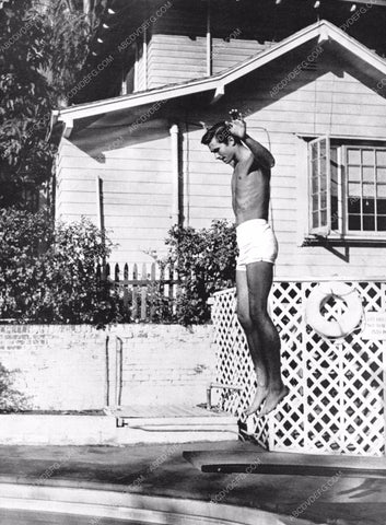 Anthony Perkins in swimwear ready to bust a move off the diving board 8b20-2977