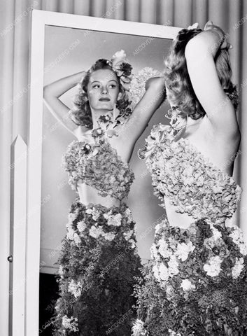 sexy Alexis Smith wrapped in flowers checks self in mirror 8b20-3678