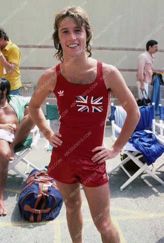 Andy Gibb and Union Jack swimwear out by the pool 8b20-3810
