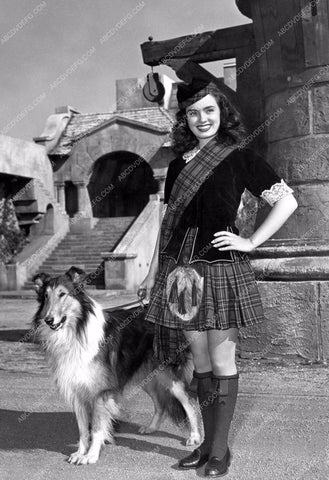 super cute Ann Blyth in her kilt takes Lassie for a walk 8b20-4038
