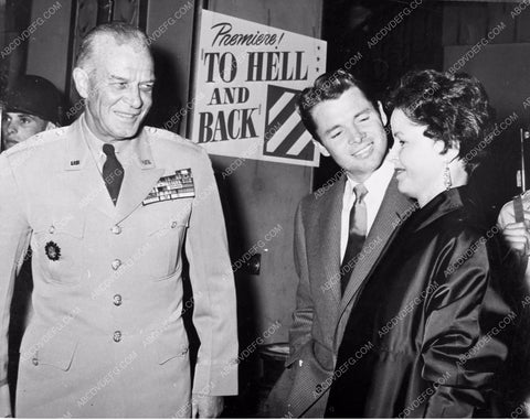 Audie Murphy and the brass greet folks at premiere To Hell and Back 8b20-4445