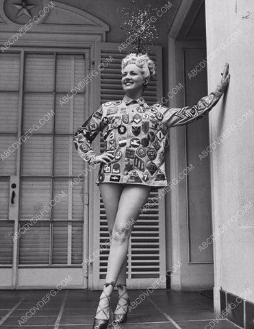 Betty Grable in sexy short Military Insignia robe 8b20-4815