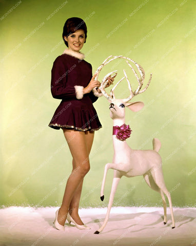 beautiful Beverly Adams in her Christmas outfit with a reindeer 8b20-4962