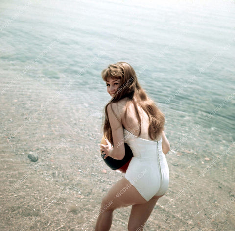 gorgeous Brigitte Bardot plays with beachball in the waves 8b20-5270
