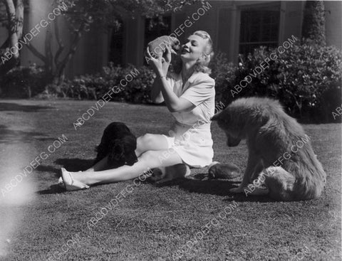 Carole Landis and her dogs in the backyard 8b20-5983