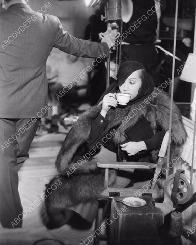 Carole Lombard has a cup of coffee behind the scenes 8b20-6062