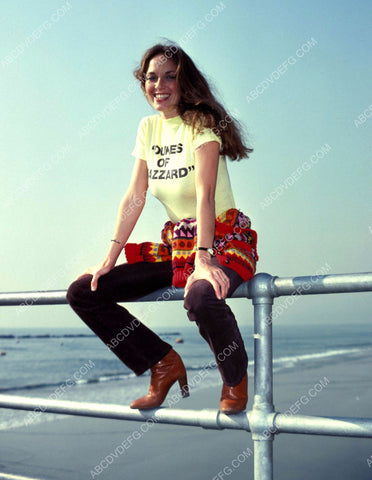 Catherine Bach at the beach in her Dukes of Hazzard t-shirt 8b20-6277